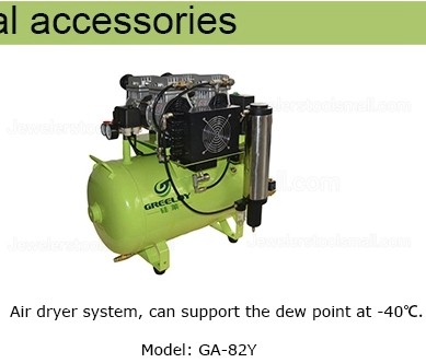 Greeloy® GA-82 Oilless Air Compressor Double Motor for Jewelry Making Lab Automation Fields